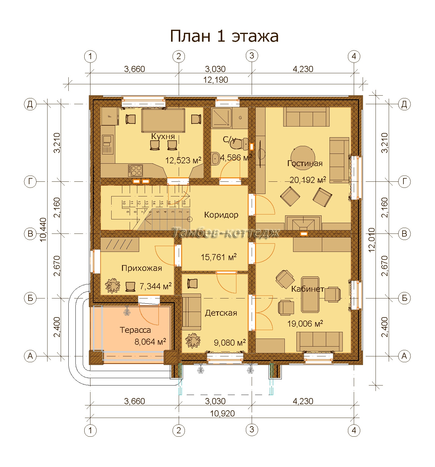 Проект дома площадью 164 м2, фото, описание - заказать в Тамбове